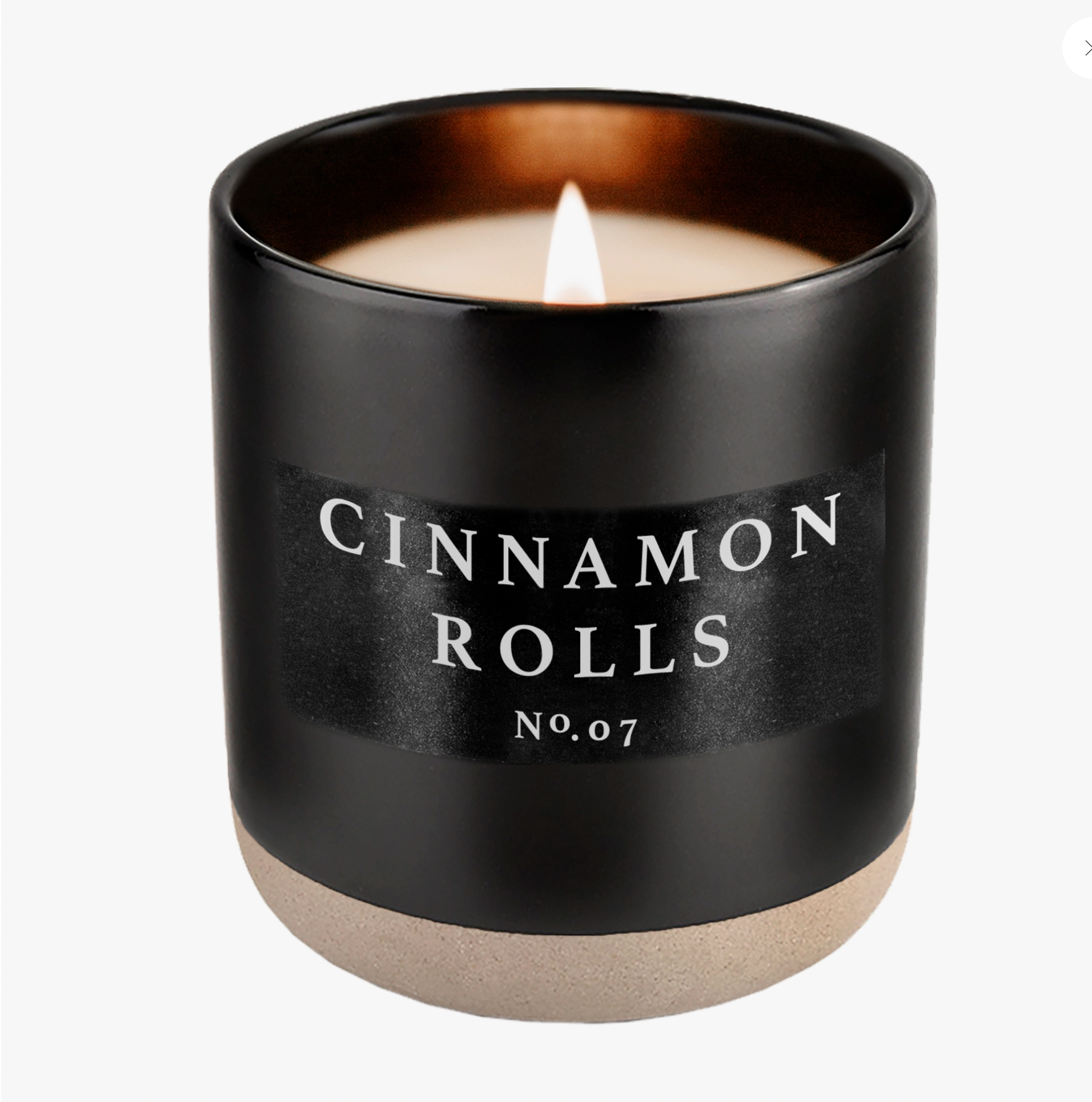 Cinnamon Rolls Soy Candle - Black Stoneware Jar - 12 oz