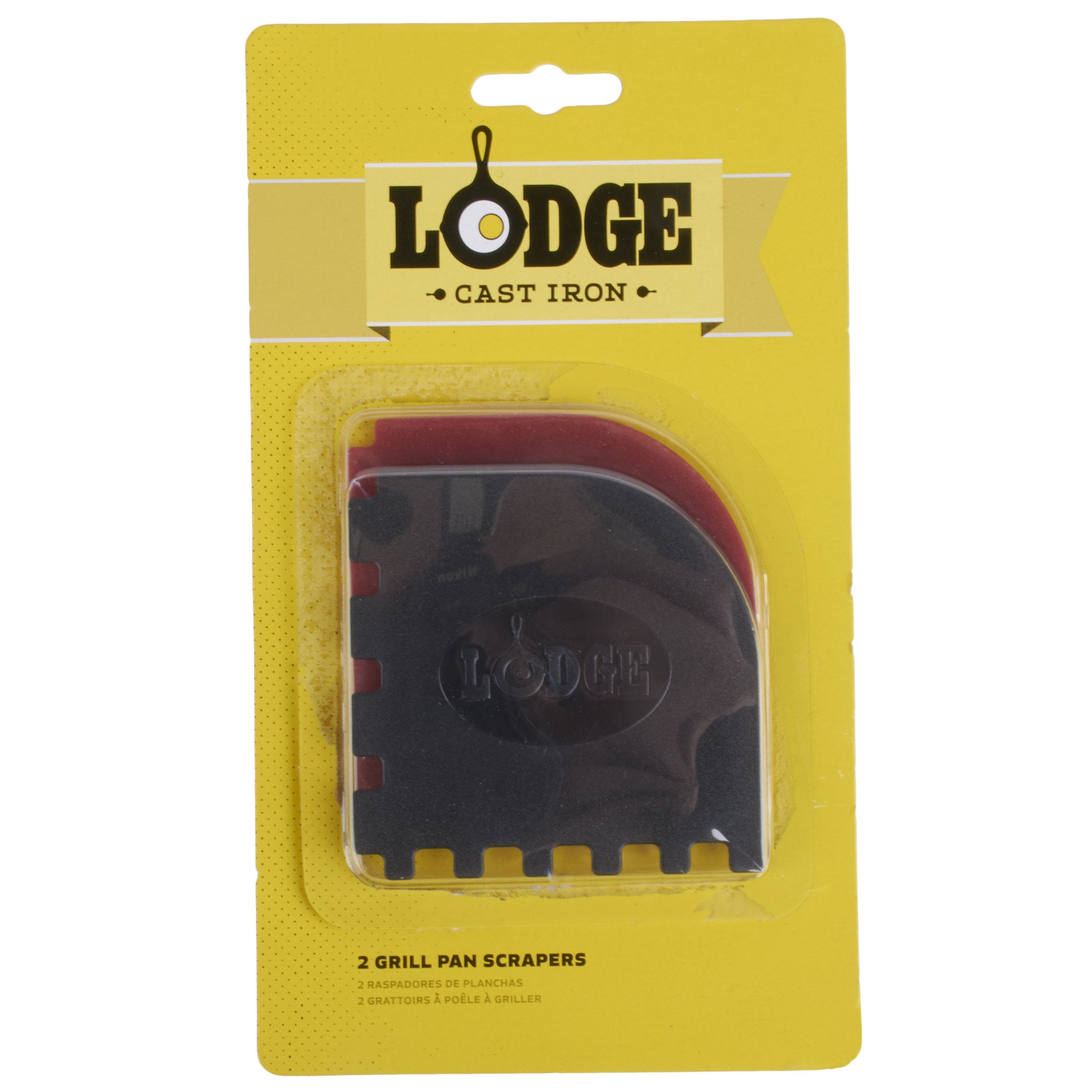 Lodge SCRAPERGPK Red / Black Polycarbonate Grill Scraper - 2/Set