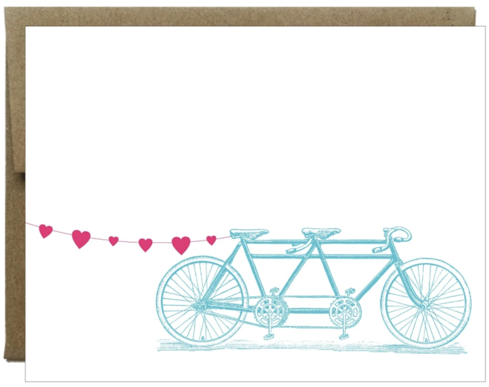 Tandem Bike with Heart Banner Card