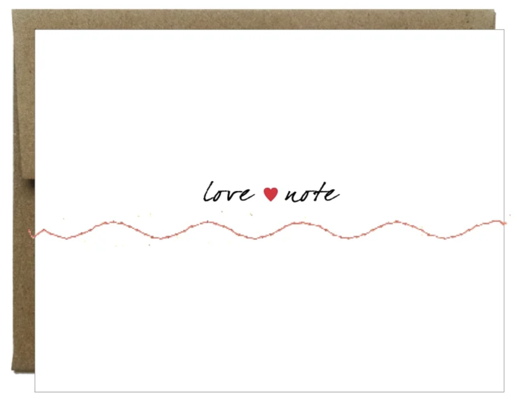 Love Note Card Sewn with Red Thread