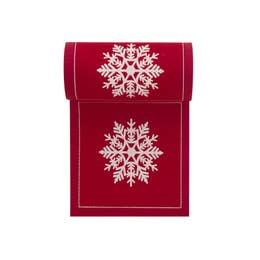 Red With White Snowflake Cotton Cocktail Napkins 50 Units
