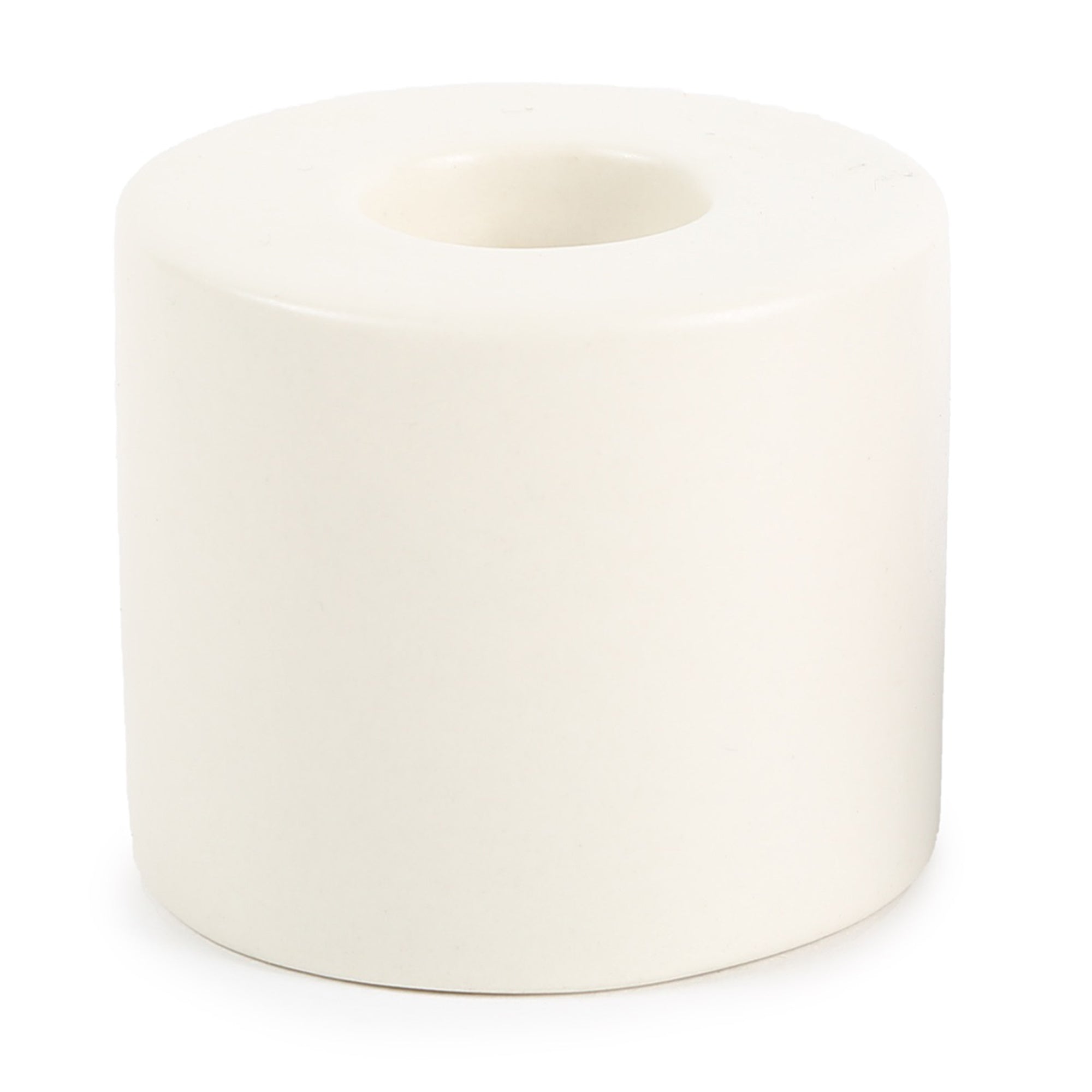 Petite Ceramic Taper Holder, White Cylinder