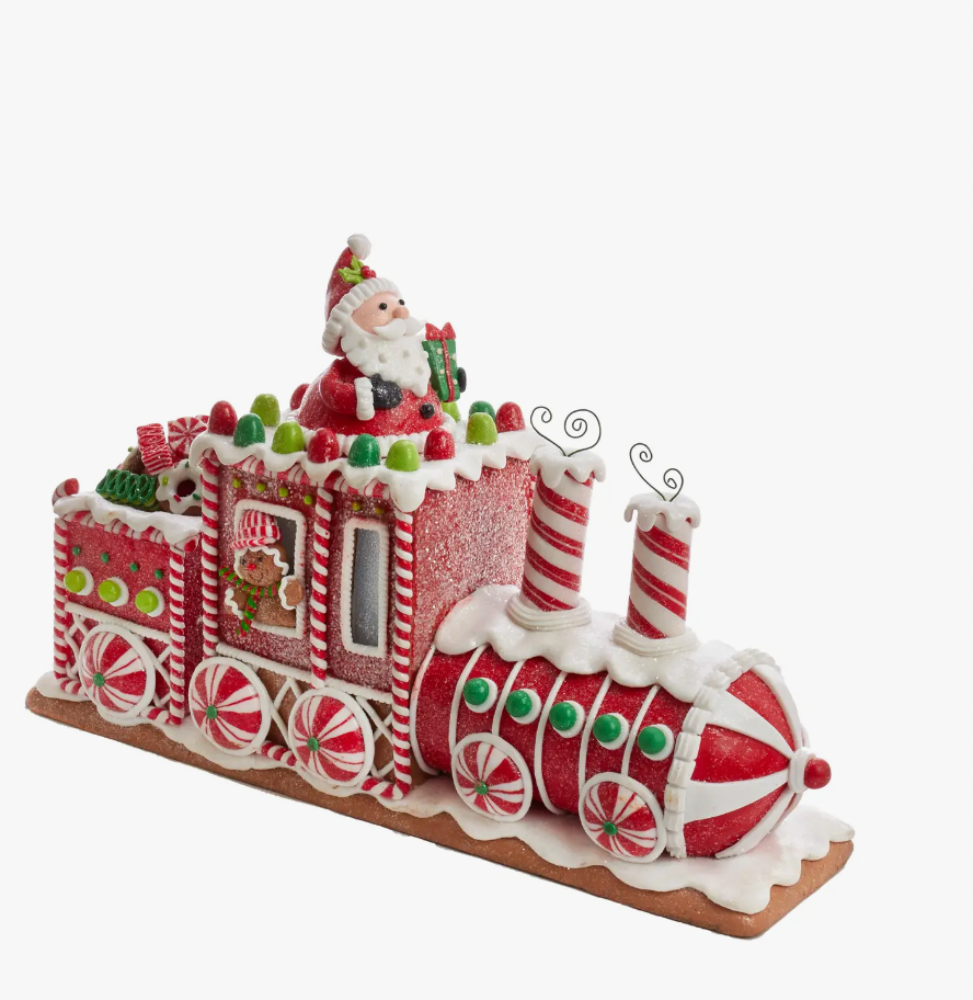 7.5" Battery Operated Gingerbread Junction LED Train