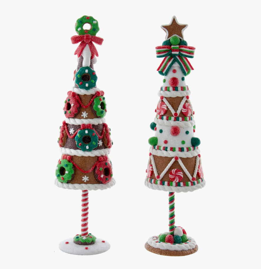 Gingerbread Tree Table Piece, 2 Assorted