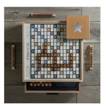 WS Game Company Scrabble Luxe Maple with Rotating Gameboard