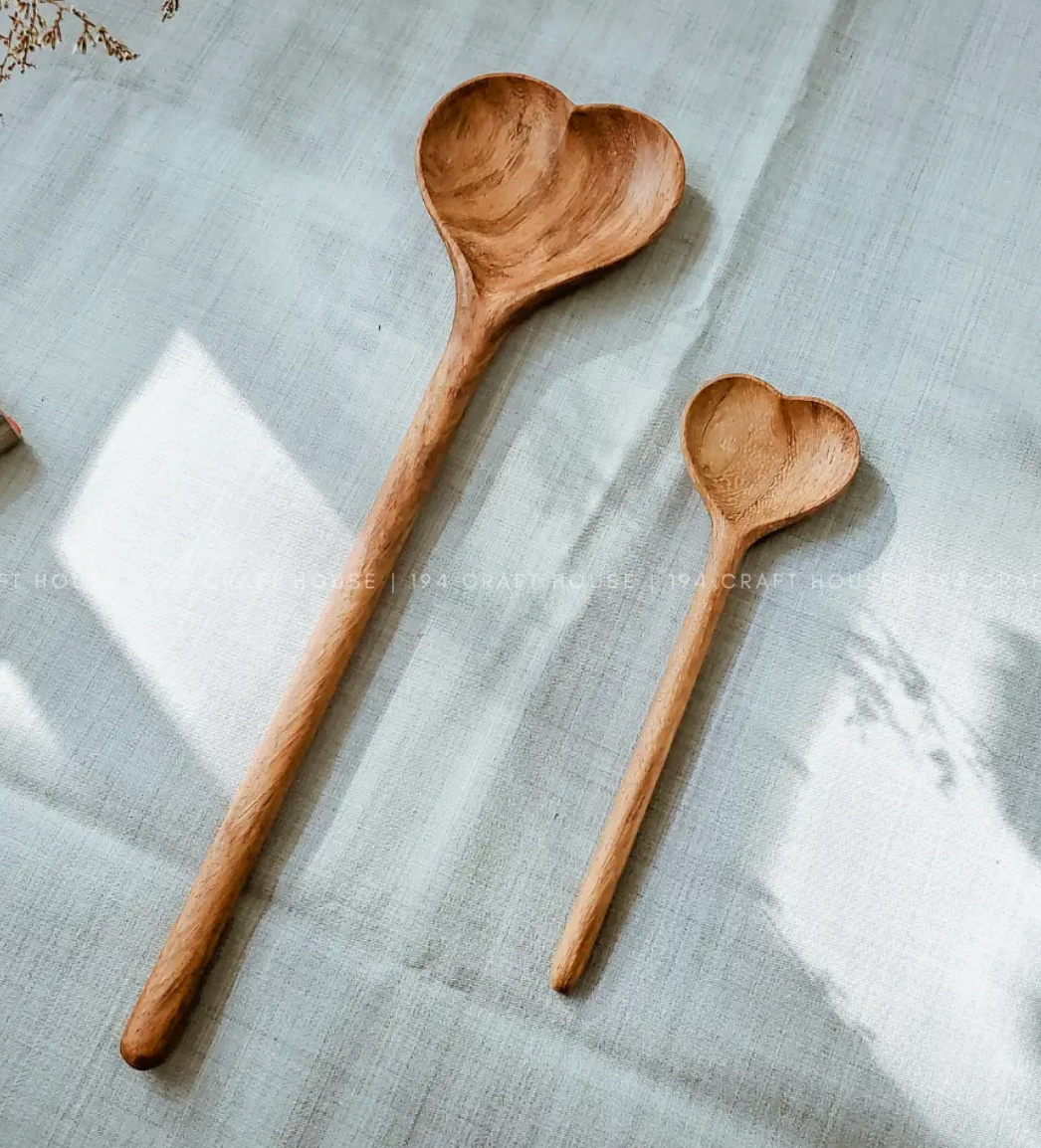 Straight Heart Wooden Spoon (Small)