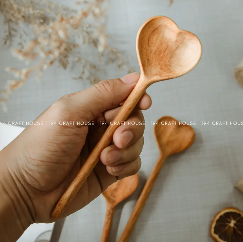 Straight Heart Wooden Spoon (Large)